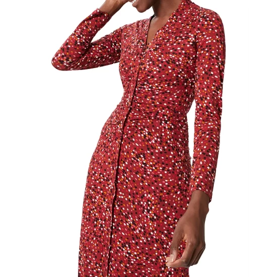 Brand new π HOBBS LONDON Hatty Printed Button Front π Dress Red Multi π - Image 3