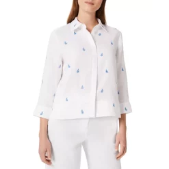 Discount π HOBBS LONDON Nita Embroidered Button Front π Shirt White Sky π