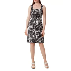 Best Sale π HOBBS LONDON Harley Palm Print Linen π Dress Black White π