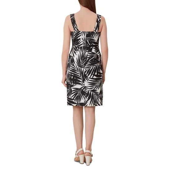 Best Sale π HOBBS LONDON Harley Palm Print Linen π Dress Black White π - Image 2