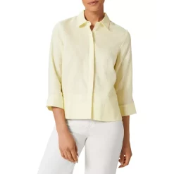 Buy 🔔 HOBBS LONDON Nita Boxy Linen 👕 Shirt Light Yellow ✨