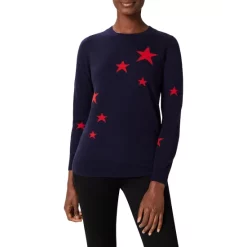 Best deal 👏 HOBBS LONDON Samira Star Print Sweater Red Navy 🌟