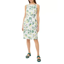 Flash Sale 😉 HOBBS LONDON Jaci Lemon Print Linen Sheath 👗 Dress White Multi ⌛