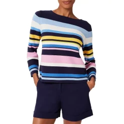 New ⭐ HOBBS LONDON Beatrice Striped Sweater Navy Multi 🛒