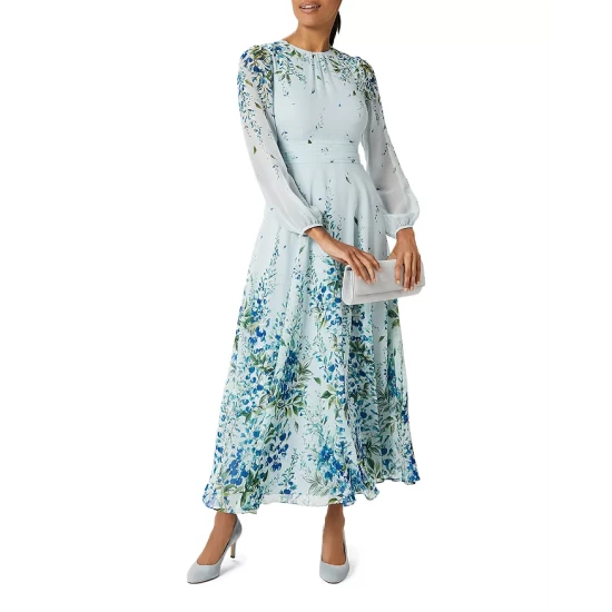 Best Pirce β¨ HOBBS LONDON Giselle Silk π Dress Pale Blue π - Image 3