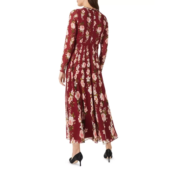 Deals β HOBBS LONDON Rosabelle Silk π Dress Burgundy Multi π - Image 2