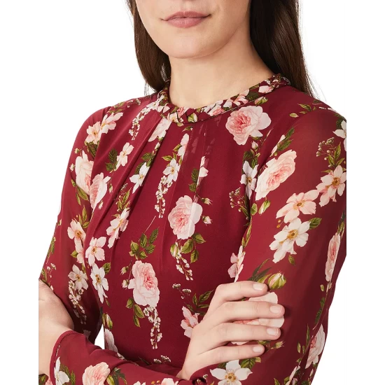 Deals β HOBBS LONDON Rosabelle Silk π Dress Burgundy Multi π - Image 5