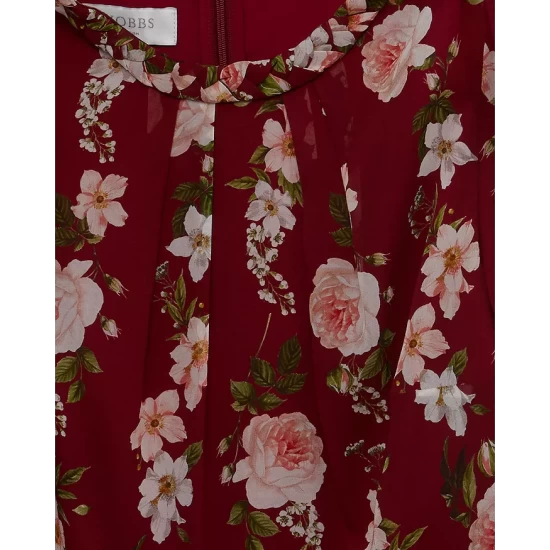 Deals β HOBBS LONDON Rosabelle Silk π Dress Burgundy Multi π - Image 6