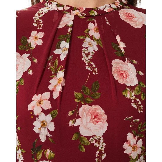 Deals β HOBBS LONDON Rosabelle Silk π Dress Burgundy Multi π - Image 7