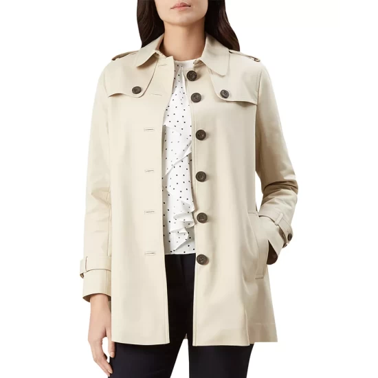 Top 10 β€οΈ HOBBS LONDON Chrissie Single-Breasted Trench π§₯ Coat New Neutral π―