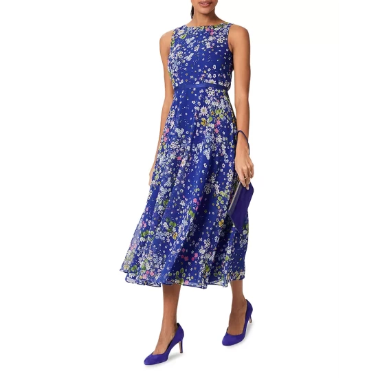 Outlet π HOBBS LONDON Carly Printed π Dress Coblat Multi π - Image 3