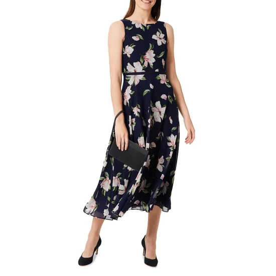 Outlet π HOBBS LONDON Carly Printed π Dress Coblat Multi π - Image 8