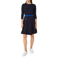 Budget 👏 HOBBS LONDON Gina Ponté Knit 👗 Dress Navy Blue ⭐