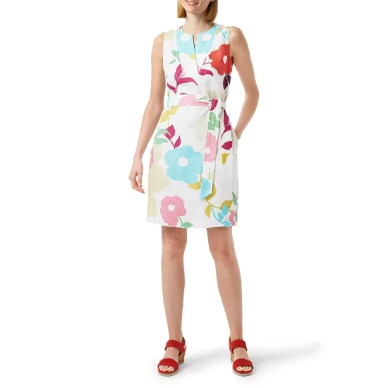 Coupon π HOBBS LONDON Daria Floral Linen Sheath π Dress White Multi π - Image 2
