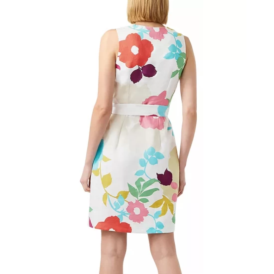 Coupon π HOBBS LONDON Daria Floral Linen Sheath π Dress White Multi π - Image 3