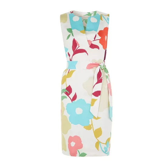 Coupon π HOBBS LONDON Daria Floral Linen Sheath π Dress White Multi π - Image 5