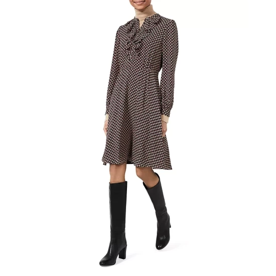 Promo π― HOBBS LONDON Jade Geometric Print π Dress Black Multi π₯