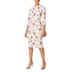 Best reviews of 🌟 HOBBS LONDON Aleena Floral Print Sheath 👗 Dress Cream Red ✔️