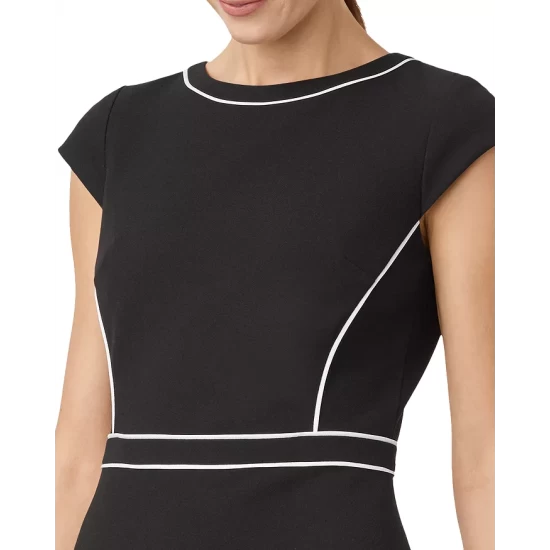 Cheap π HOBBS LONDON Cordelia Piped Sheath π Dress Black/ivory π - Image 4