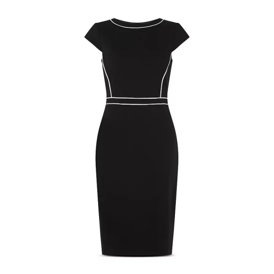 Cheap π HOBBS LONDON Cordelia Piped Sheath π Dress Black/ivory π - Image 5