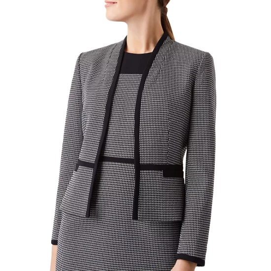 Deals π HOBBS LONDON Brianna Open-Front Jacket Navy Ivory 𧨠- Image 3