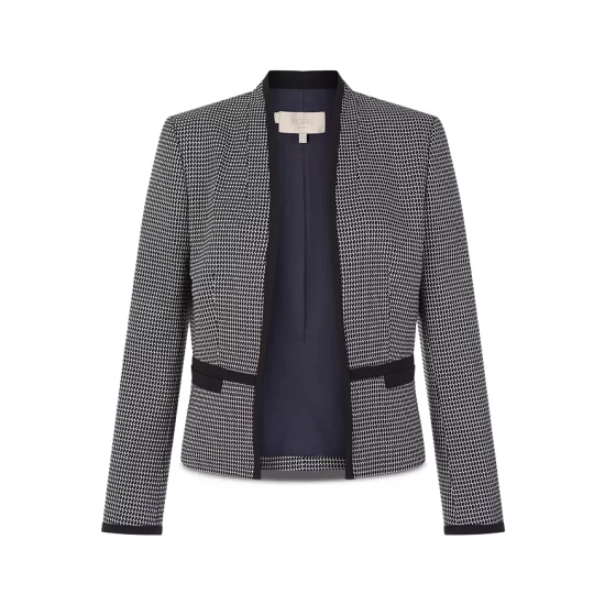 Deals π HOBBS LONDON Brianna Open-Front Jacket Navy Ivory 𧨠- Image 4