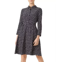 Best Sale π HOBBS LONDON Emberly Printed π Shirt π Dress Navy Buttercream π