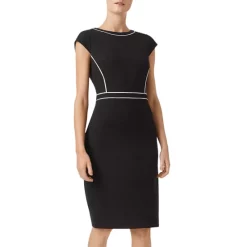 Brand new π HOBBS LONDON Petites Cordelia Piped Sheath π Dress Black/ivory π₯°