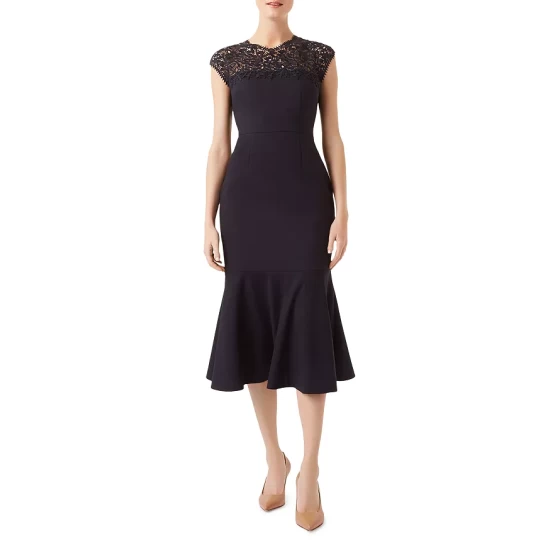 Hot Sale 𧨠HOBBS LONDON Cecilia Trumpet π Dress Navy βοΈ