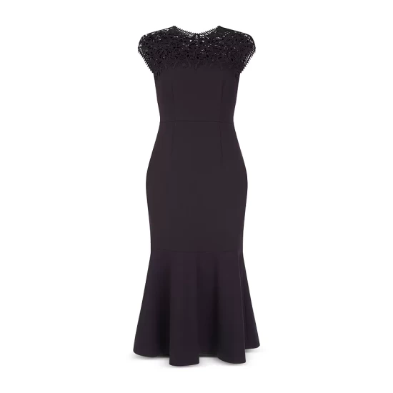 Hot Sale 𧨠HOBBS LONDON Cecilia Trumpet π Dress Navy βοΈ - Image 4