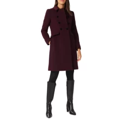 Cheapest 🌟 HOBBS LONDON Janaya Double Breasted Princess 🧥 Coat Mullberry Red 🔥