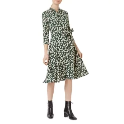 Wholesale ⭐ HOBBS LONDON Alex Dot Print Fit & Flare 👗 Dress Green Stone 🌟