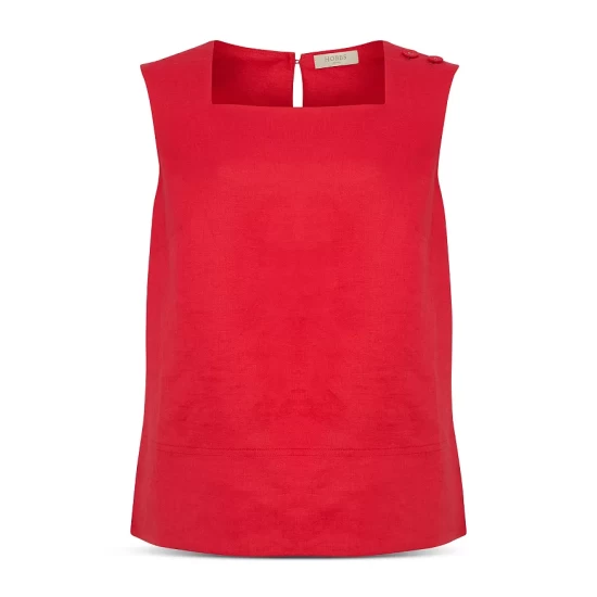 Deals 𧨠HOBBS LONDON Catriona Linen Top Coral Red β - Image 4