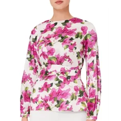 Flash Sale π― HOBBS LONDON Rosie Floral Print Belted Top Ivory Fuchsia β€οΈ
