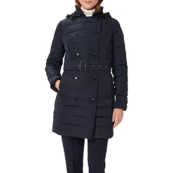 Budget 🤩 HOBBS LONDON Corina Puffer Trench 🧥 Coat Navy 🧨