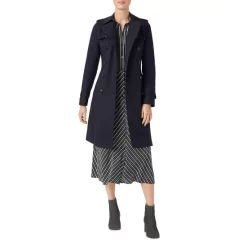 Cheap 👍 HOBBS LONDON Petite Saskia Trench 🧥 Coat Navy 👍