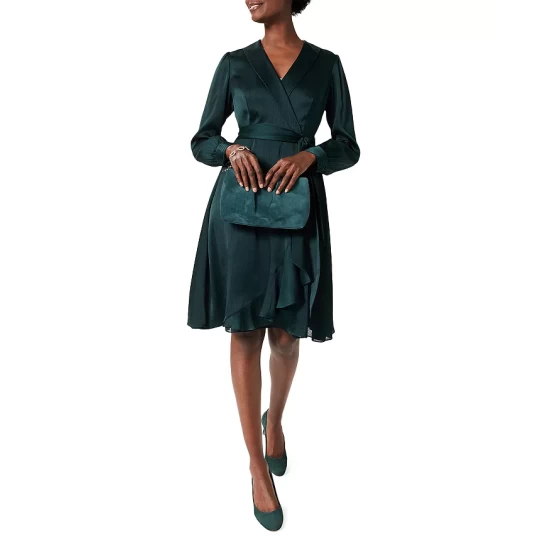 Discount π― HOBBS LONDON Sally V Neck π Dress Evergreen 𧨠- Image 2