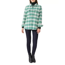 Cheapest 👏 HOBBS LONDON Pia Checkered 👕 Shirt Jacket Ivory Multi ✨