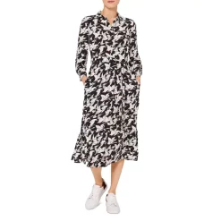 Best Sale βοΈ HOBBS LONDON Eliana Bird Print π Shirt π Dress Black Ivory π₯