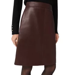 Brand new 😍 HOBBS LONDON Annalise Leather Pencil 👗 Skirt Dark Plum 👏