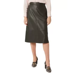 New 👍 HOBBS LONDON Roxie Leather 👗 Skirt Birch Green 🔥