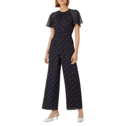 Outlet 🎉 HOBBS LONDON Sarah Polka-Dot Print Jumpsuit Midnight/ivory ✔️