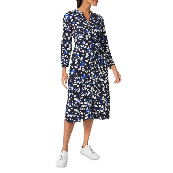 Deals 𧨠HOBBS LONDON Valeria Printed π Shirt π Dress Navy Multi π