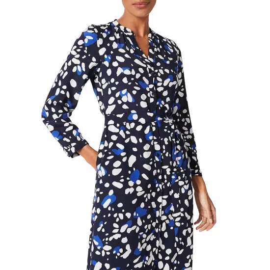 Deals 𧨠HOBBS LONDON Valeria Printed π Shirt π Dress Navy Multi π - Image 3
