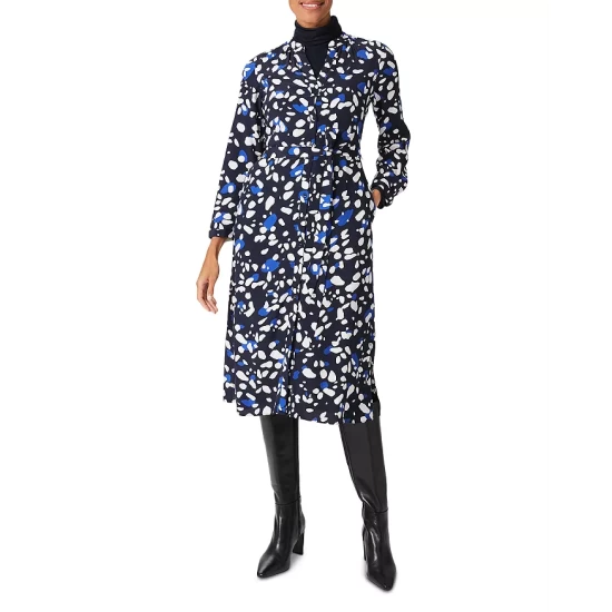 Deals 𧨠HOBBS LONDON Valeria Printed π Shirt π Dress Navy Multi π - Image 4