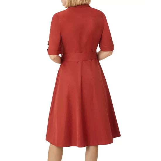 Promo β HOBBS LONDON Tyra Belted Sateen π Shirt π Dress - 100% Exclusive Rust βοΈ - Image 3