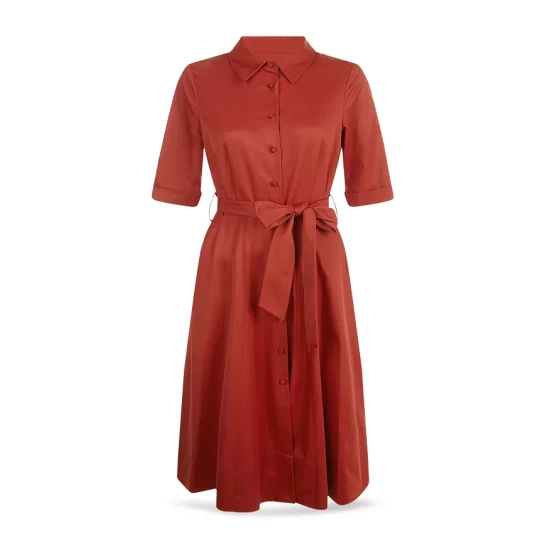 Promo β HOBBS LONDON Tyra Belted Sateen π Shirt π Dress - 100% Exclusive Rust βοΈ - Image 5