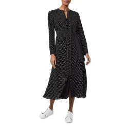 Best Sale βοΈ HOBBS LONDON Thea Polka Dot Midi π Dress Black Ivory π€©
