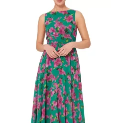 Flash Sale 👍 HOBBS LONDON Carly Floral Print 👗 Dress Navy Yellow 🧨