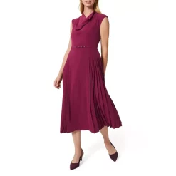 Cheapest 🌟 HOBBS LONDON Sierra Belted Midi 👗 Dress Warm Plum 💯